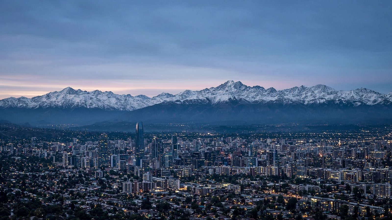Santiago de Chile y la cordillera